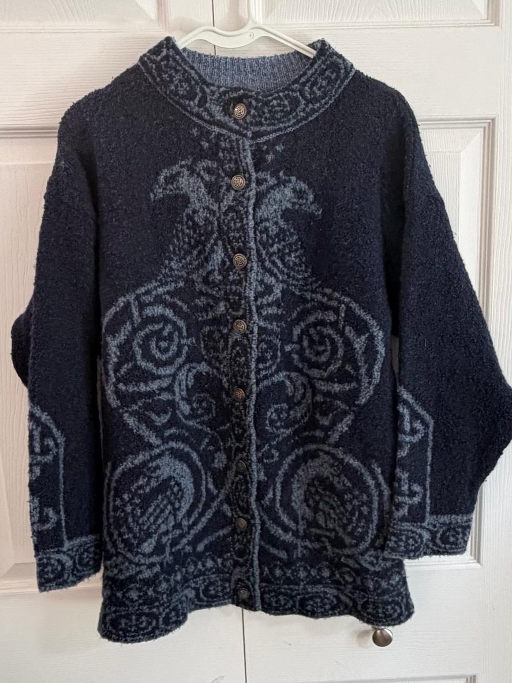 Kerstin Adolphson Stockholm Sweden Vintage Nordic Button Cardigan Sweater XS